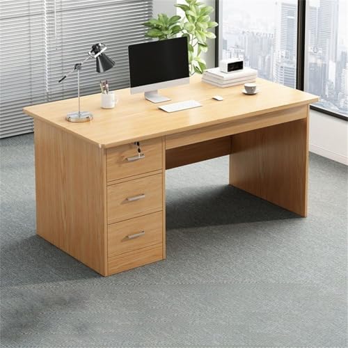 ZDFTGKM Rechteckiger Schreibtisch aus Holz, Sockel, Schublade und eingebautem Büroschrank, Computertisch, Desktop, Studentenvermietung, Schlafzimmer, einfaches Arbeitszimmer, naturfarben, mit 3 ZDFTGKM Rechteckiger Schreibtisch aus Holz, Sockel, Schublade und eingebautem Büroschrank, Computertisch, Desktop, Studentenvermietung, Schlafzimmer, einfaches Arbeitszimmer, naturfarben, mit 3 von ZDFTGKM