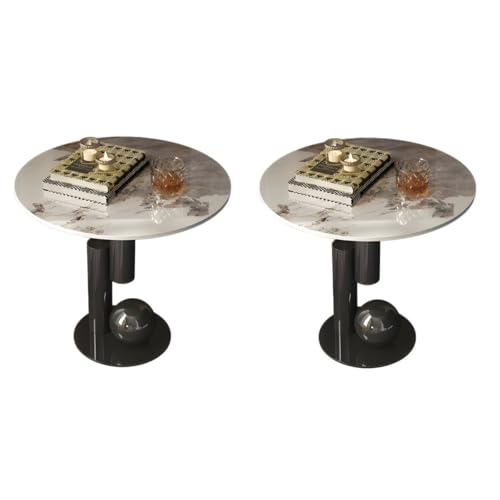 ZDFTGKM Runder Beistelltisch Sockel Schiefer Sofa Ecke Kleine Kaffee Rock Platte Schwarz Basis Pandora Goldene Spitze 2 Stück Set 45,7 cm L x 45,7 cm B 52,1 cm H ZDFTGKM Runder Beistelltisch Sockel Schiefer Sofa Ecke Kleine Kaffee Rock Platte Schwarz Basis Pandora Goldene Spitze 2 Stück Set 45,7 cm L x 45,7 cm B 52,1 cm H von ZDFTGKM