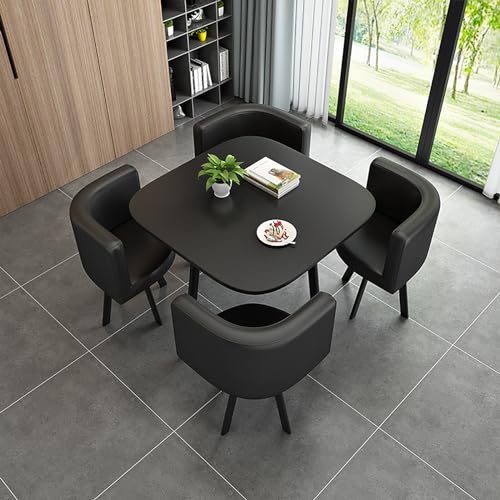 ZDFTGKM Runder Esstisch Set für 4 mit Stühlen, Marmor und Büro-Empfangs-Schreibtischstuhl-Set, moderner Stil, leicht zu reinigen ZDFTGKM Runder Esstisch Set für 4 mit Stühlen, Marmor und Büro-Empfangs-Schreibtischstuhl-Set, moderner Stil, leicht zu reinigen von ZDFTGKM