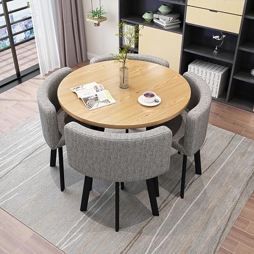 ZDFTGKM Runder Esstisch für 4 mit Stühlen, Marmor und Büro-Empfangs-Schreibtischstuhl-Set, moderner Stil, Grau ZDFTGKM Runder Esstisch für 4 mit Stühlen, Marmor und Büro-Empfangs-Schreibtischstuhl-Set, moderner Stil, Grau von ZDFTGKM