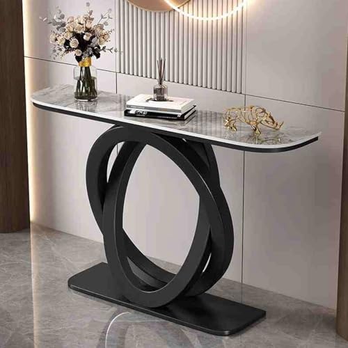 ZDFTGKM Schmaler langer Eingangstisch für Wohnzimmer, moderne Konsole mit geometrischen Metallbeinen, Sofatisch (Grau A, 100 cm) von ZDFTGKM