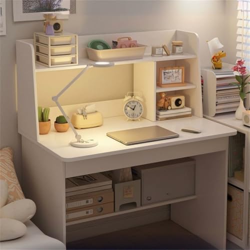ZDFTGKM Schreibtisch mit Dachboden, Exterieur Racks multifunktionale Hausaufgaben Schlafsaal Bücherregal Grund- und Mittelschule Schüler Studiertisch weiß Schrank nicht enthalten 31" L x 16" B 42" H von ZDFTGKM