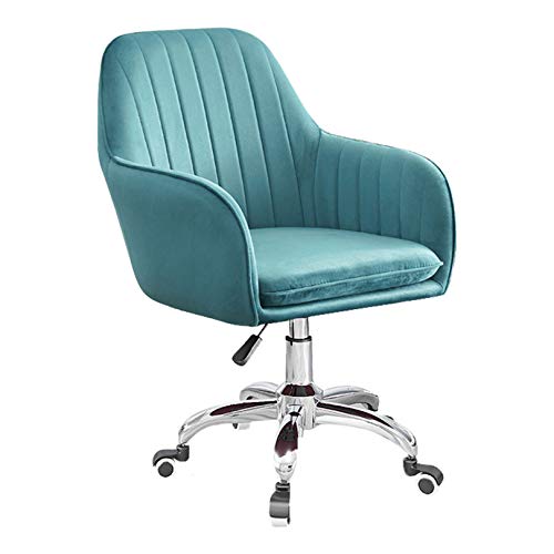 ZDFTGKM Schreibtischdrehstuhl, Samt, gepolstert, ergonomisch, verstellbar, Computer mit Armlehne, für Zuhause, Büro, Schlafzimmer, Drehstuhl für Mädchen von ZDFTGKM