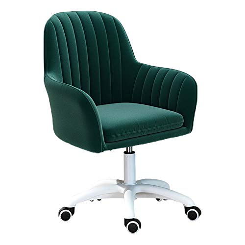 ZDFTGKM Schreibtischstuhl, Drehstuhl, Arbeitszimmer, Arbeitszimmer, Bürostuhl, Samt, gepolstert, Computer, verstellbare Höhe: 42–52 cm, drehbarer Schminktisch für Mädchen von ZDFTGKM