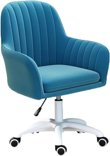 ZDFTGKM Schreibtischstuhl, Drehstuhl, Arbeitszimmer, Arbeitszimmer, Bürostuhl, gepolstert, verstellbare Höhe: 42–52 cm (Größe: Größe, Farbe: Blau) von ZDFTGKM