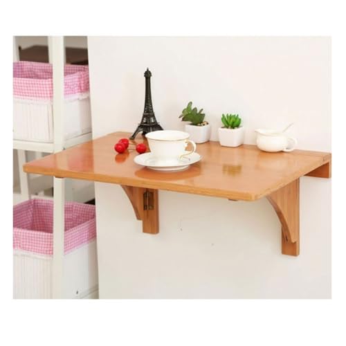ZDFTGKM Schwebender Schreibtisch aus Massivholz, zusammenklappbar, zur Wandmontage, Klapptisch, mit Blättern, Laptop-Schreibtisch (100 x 55 cm) von ZDFTGKM