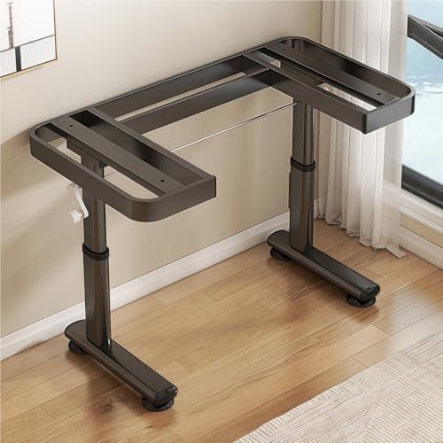 ZDFTGKM Verstellbarer Computerrahmen mit Kurbel, höhenverstellbarer Tischfuß für Home Office (schwarz, 99 cm lang x 23 cm) von ZDFTGKM