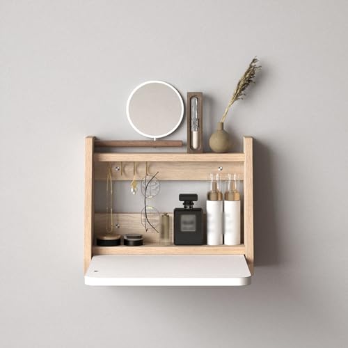 ZDFTGKM Wandmontierter Schreibtisch, Klapptisch, Wäscheklapptisch, Holzklapptisch, stabiler stabiler Tisch, schwimmend für kleinen Raum (Größe: 40 x 32 x 12,5 cm, Farbstil von ZDFTGKM