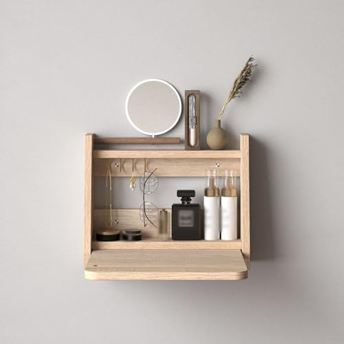 ZDFTGKM Wandmontierter Schreibtisch, Klapptisch, Wäscheklapptisch, Holzklapptisch, stabiler stabiler Tisch, schwimmend für kleinen Raum (Größe: 40 x 32 x 12,5 cm, Farbstil von ZDFTGKM