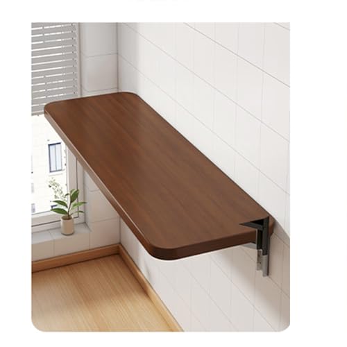 ZDFTGKM Wandschreibtisch, Massivholz, schwimmend, hängend montiert, Bartisch, Frühstück, Klapptisch, zusammenklappbarer Laptop-Schreibtisch (Nussbaum, 120 x 40 cm) von ZDFTGKM
