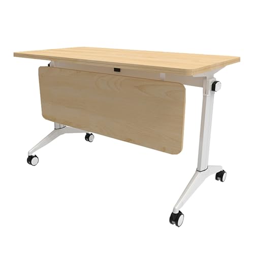 ZDFTGKM Zusammenklappbarer Konferenztisch, Tisch, zusammenklappbar, mit Rollen, für Trainingsräume, Seminare und Klassenzimmer (120 cm) von ZDFTGKM