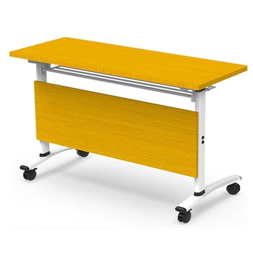 ZDFTGKM Zusammenklappbarer Konferenztisch, rechteckiger Seminar-Trainingsschreibtisch mit Rollen, Büro-Tische für Räume und Teamzusammenarbeit (120 x 60 cm) von ZDFTGKM