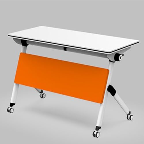 ZDFTGKM Zusammenklappbarer Konferenztisch, stapelbarer Konferenzzimmertisch mit Rollen, bewegliche lange Tische, Multifunktions-Büroschreibtische, Trainings-Empfangstisch (140 x 60 cm) von ZDFTGKM