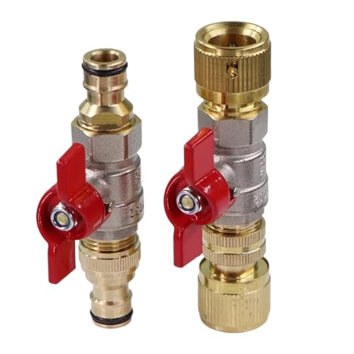 1/2 "messing Kugelhahn Schlauchadapter 16mm Schnuller Schnellverbinder for Gartenbewässerung Bewässerungsfitting Extender Kupplungsgelenk(A-1set) von ZDKAIKCOA