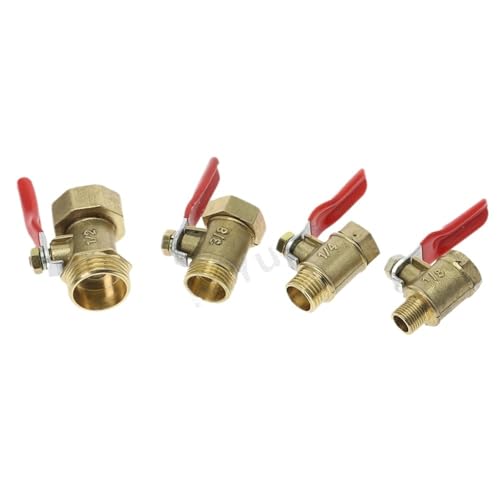Pneumatischer 1/8" 1/4" 3/8" 1/2" BSP Innen-/Außengewinde Mini-Kugelhahn Messing-Anschlussstück Joint Kupferrohrverschraubung Koppler Adapter(1/2") von ZDKAIKCOA