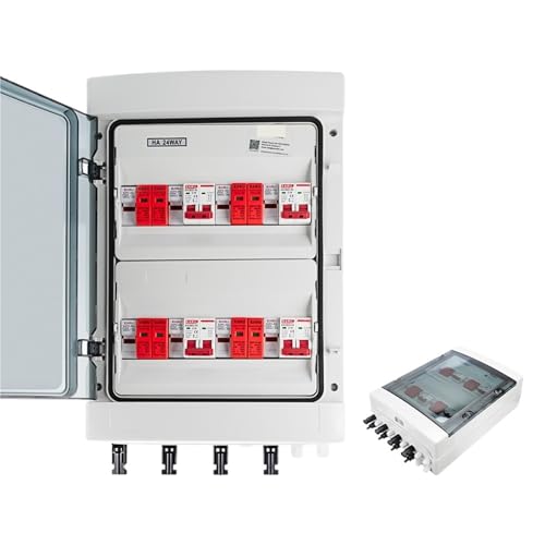 Solar Photovoltaic PV Combiner Box With Lightning Protection 4 Input 4 Out DC 500V 15A Fuse MCB SPD Waterproof Box IP65 HA 24WAY(DC MCB 50A) von ZDKAIKCOA