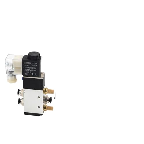 Yadeke Magnetventil Luftventil 220 V Zwei-Positionen-Fünf-Wege-Umkehrventil 4v210-08dc24v ac220v Spulenzylinder DC12 AC110-08-06(With-8mm-Fitting,AC110V) von ZDKAIKCOA