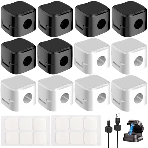 Kabelhalter Schreibtisch Magnetisch,12pcs Kabelhalter Selbstklebend,Kabelclips Magnetisch,Kabelhalter Kabelclips Kabel Management,Magnetische Schreibtisch Kabel Organizer,Kabelhalter Kabelclips von ZDL