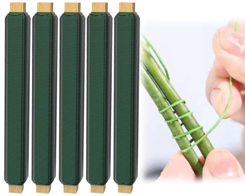 ZDL Blumendraht Verzinkt,5pcs Basteldraht,Bindedraht Garten,Blumenwickeldraht,Bindedraht Geglüht,Wickeldraht lose auf Holzwickel,Befestigung von Blumen und Pflanzen,Bindedraht,Basteldraht von ZDL
