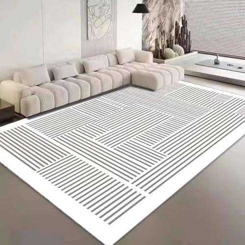 Moderner Stil Wohnzimmer Dekoration Linie Teppich Flauschige weiche Teppiche für Schlafzimmer Abstraktes Design Teppich Home Nordic Bodenmatte 50x120cm/20x47in von ZDLLDZ