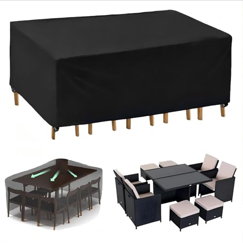ZDLLDZ Gartenmöbel Abdeckung Wasserdicht Schwerlast 420D Oxford Gewebe Gartentisch Abdeckplane Winterfest Winddicht Anti-UV Abdeckung für Gartenmöbel 80x80x70cm von ZDLLDZ