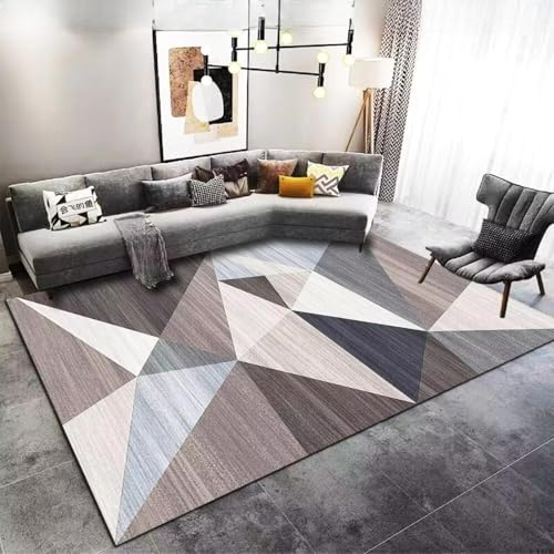 ZDLLDZ Geometrischer Teppich für Wohnzimmer, Moderne nordische Luxusdekoration, Heimteppiche für Schlafzimmer, rutschfest, leicht zu reinigende Bodenmatte, 40 x 60 cm von ZDLLDZ