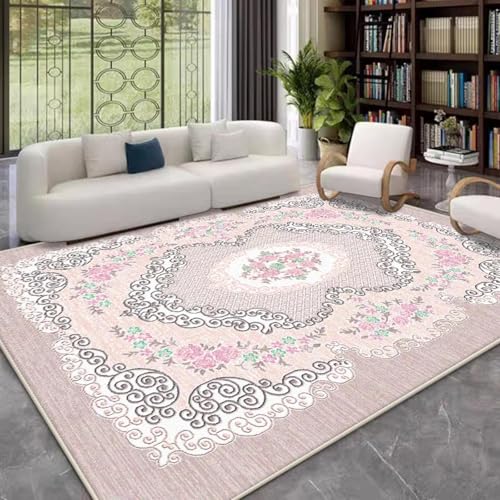 ZDLLDZ Großer Teppich im pastoralen Retro-Stil, Blumendesign, weicher Schlafzimmer-Teppich, leicht zu reinigen, Couchtisch-Matte, 50 x 80 cm ZDLLDZ Großer Teppich im pastoralen Retro-Stil, Blumendesign, weicher Schlafzimmer-Teppich, leicht zu reinigen, Couchtisch-Matte, 50 x 80 cm von ZDLLDZ
