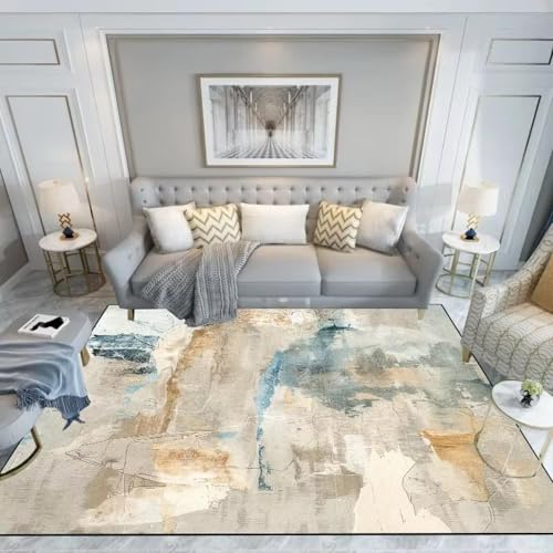 ZDLLDZ Leichte, luxuriöse, spritzende Tinte, große Teppiche für Wohnzimmer, Schlafzimmer, Dekoration, rutschfeste Bodenmatte, Lounge-Teppich, Hotel-Lobby-Teppiche, 60 x 90 cm von ZDLLDZ