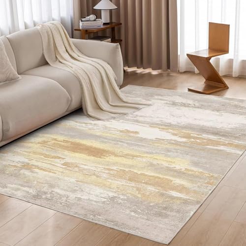 ZDLLDZ Maschinenwaschbarer Teppich im Vintage-Design, weicher, Rutschfester Teppich für Wohnzimmer, Schlafzimmer, Heimdekoration, 90 x 120 cm von ZDLLDZ