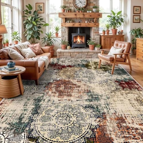 ZDLLDZ Moderner Abstrakter großer Teppich für das Wohnzimmer, rutschfest, schmutzabweisend, für das Schlafzimmer, weicher Kurzflor-Teppich, 40 x 60 cm von ZDLLDZ
