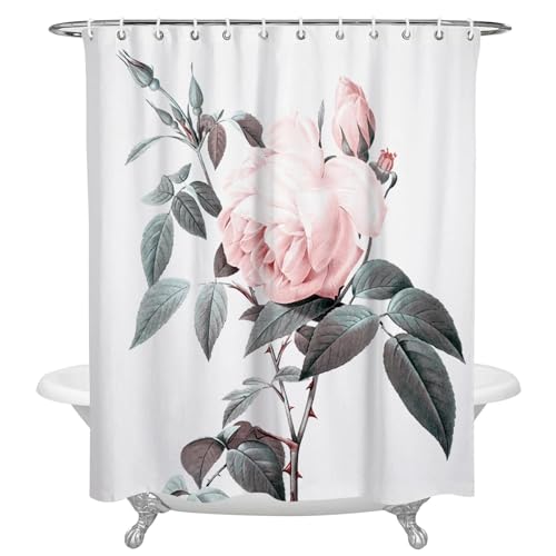 ZDLLDZ Rosen Wasserdichter Duschvorhang Badezimmervorhang Polyestergewebe Duschvorhang Heimdekoration 135x200cm (53x79in) von ZDLLDZ