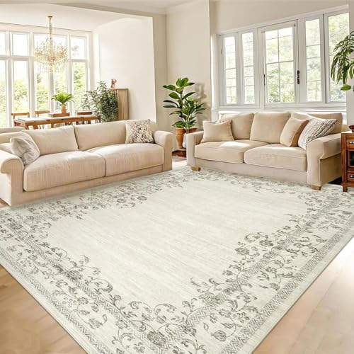 ZDLLDZ Waschbarer Teppich für Schlafzimmer, Bauernhaus-Teppiche für Wohnzimmer, Innenbereich, Blumenrand, großer weicher Teppich für Esszimmer, 160 x 240 cm ZDLLDZ Waschbarer Teppich für Schlafzimmer, Bauernhaus-Teppiche für Wohnzimmer, Innenbereich, Blumenrand, großer weicher Teppich für Esszimmer, 160 x 240 cm von ZDLLDZ