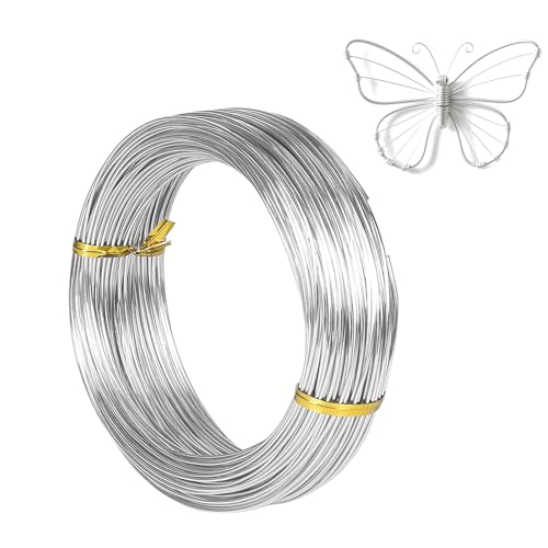 Basteldraht,Aluminiumdraht 1mm, Basteldraht Aludraht,ø1mmx50 M,Basteldraht,Aludraht 1mm,Aus Aluminium Basteldraht Basteln Schmuckherstellung Bindedraht Modellierdraht (1.0mm50M-Silver) von ZDLSDL