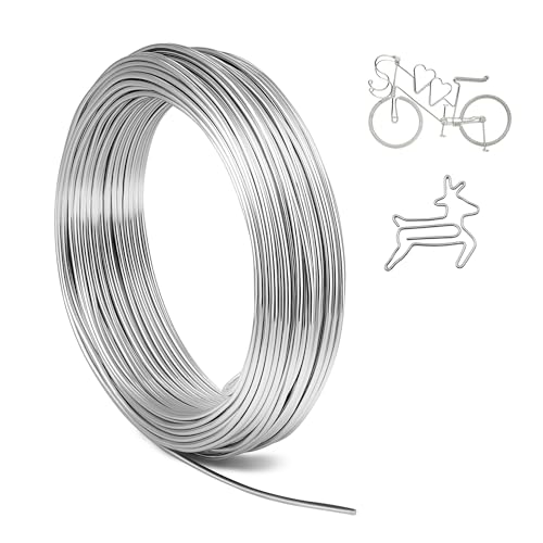 Basteldraht,Aluminiumdraht 2mm, Basteldraht Aludraht,ø2mmx30 M,Basteldraht,Aludraht 2mm,Aus Aluminium Basteldraht Basteln Schmuckherstellung Bindedraht Modellierdraht (2.0mm30M-Silver) von ZDLSDL