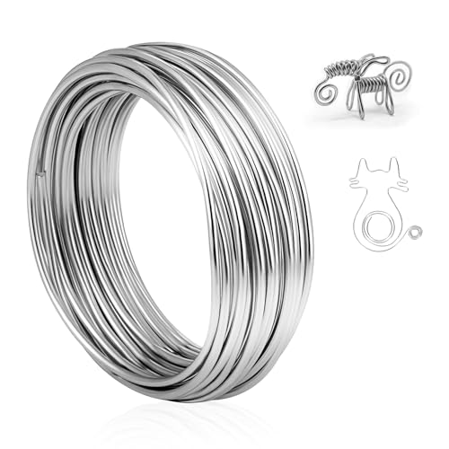 Basteldraht,Aluminiumdraht 3mm, Basteldraht Aludraht,ø3mmx10 M,Basteldraht,Aludraht 3mm,Aus Aluminium Basteldraht Basteln Schmuckherstellung Bindedraht Modellierdraht (3.0mm10M-Silver) von ZDLSDL