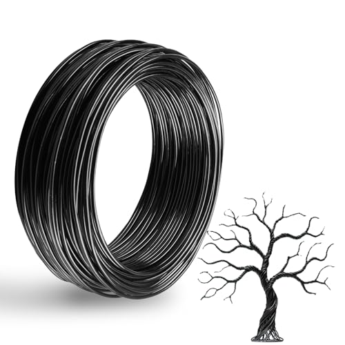 ZDLSDL Basteldraht 2mm,Schwarz Basteldraht ø2mm x 30m,Aludraht 2mm Aluminiumdraht,Draht zum Basteln, ideal für Schmuckherstellung,Bindedraht und Modellierdraht.(2.0mm30M-Black) von ZDLSDL