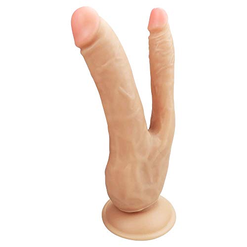 ZDNB Dildo Mit Starkem Saugnapf Saugfuss Blowjob Train 20.5Cm Doppel Heads Lange Ðíl'D □ Flexible Spielzeug Frauen Relax Spielzeug Sucker Hands-Free Game von ZDNB