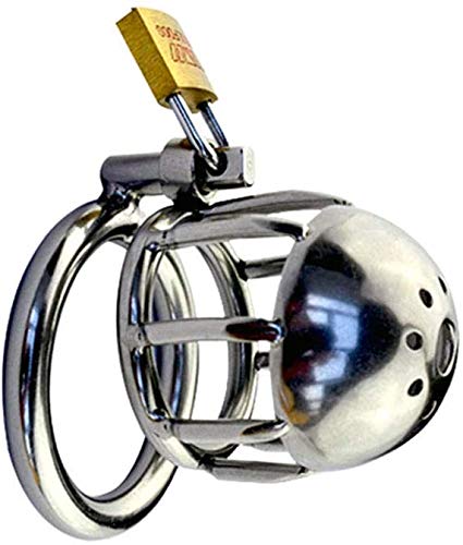 ZDNB Ultra Small Cock Cage Mann Metall Pa-Keuschheitsgürtel, Edelstahl Sklave Bondage Penis Käfig Chastity Device Mit Vorhängeschloss, Cb 6000 Shortest Model Fetish Keuschheitskäfig,SMA. von ZDNB