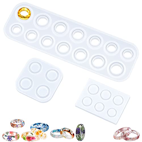 ZDNT 3 Stück Silikon Ringform Epoxidharz Formen Silikon Ring Formen Silikonform Ring Silikonform Epoxidharz Ring Schmuck Gießform Epoxy Ring Form für die Dekoration Schmuck Handwerk DIY von ZDNT