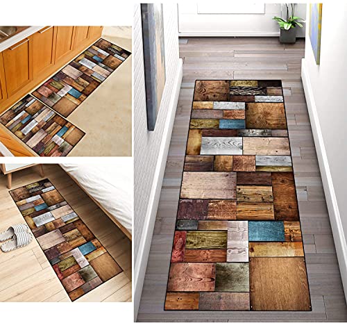 ZDOHMij Teppich Läufer Flur 80x200cm Küche Schlafzimmer Teppichläufer rutschfest Küchenläufer Wohnzimmer Waschbar Meterware KüchenTeppich Korridor Teppich Modern Polyester, Anpassbare Größe von ZDOHMij