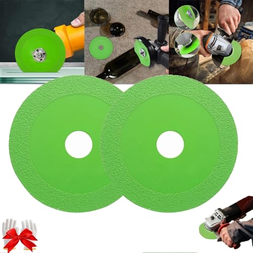 Steinplatten-Schleifscheibe, Steinplatten-Flachschleifklinge, unzerstörbare Scheibe for Winkelschleifer, Fliesen- und Steinplatten-Schneid- und Winkelschleifscheiben, Glas-Trennscheibe(2pcs) von ZDOUXUAN