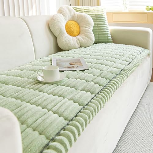 ZDOUXUAN Plüsch-Sofabezug for Haustiere, ultraweicher, gesteppter Sofaschutz, Rutschfester, waschbarer Sofabezug for Zimmer oder Schlafzimmer(Green,70 * 180cm) von ZDOUXUAN