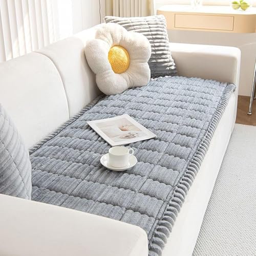 ZDOUXUAN Plüsch-Sofabezug for Haustiere, ultraweicher, gesteppter Sofaschutz, Rutschfester, waschbarer Sofabezug for Zimmer oder Schlafzimmer(Grey,70 * 120cm) von ZDOUXUAN