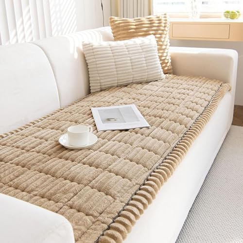 ZDOUXUAN Plüsch-Sofabezug for Haustiere, ultraweicher, gesteppter Sofaschutz, Rutschfester, waschbarer Sofabezug for Zimmer oder Schlafzimmer(Khaki,70 * 90cm) von ZDOUXUAN