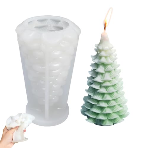 3D Weihnachtsbaum Kerzenform,Kerzenformen zum Gießen Weihnachtsbaum,Kerzen Gießen Formen Weihnachten,Kerzenform Silikon Weihnachten,3D Kerzengießform (C) von ZDQC