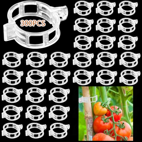 ZDQC 300 Stück Tomaten Klammern,Pflanzenclips,Tomatenclips Biokunststoff,Pflanzenklammern Tomatenclips,Tomatenklammern,Pflanzenklammern Klein,Pflanzenclips Tomaten,Ranken Clips von ZDQC