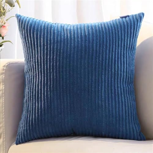 Kissenbezug Kordsamt 2er Set, Gestreift Kissenbezug Verzieren Kissen, Kissenbezug Sofakissen Bezug Zierkissen Couchkissen Kissenhülle für Sofa, Schlafzimmer, Wohnzimmer, Balkon(Bright blue,45 x 45 cm Kissenbezug Kordsamt 2er Set, Gestreift Kissenbezug Verzieren Kissen, Kissenbezug Sofakissen Bezug Zierkissen Couchkissen Kissenhülle für Sofa, Schlafzimmer, Wohnzimmer, Balkon(Bright blue,45 x 45 cm von ZDSDZSD
