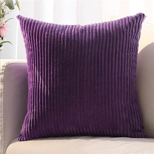 Kissenbezug Kordsamt 2er Set, Gestreift Kissenbezug Verzieren Kissen, Kissenbezug Sofakissen Bezug Zierkissen Couchkissen Kissenhülle für Sofa, Schlafzimmer, Wohnzimmer, Balkon(Purple,65 x 65 cm (2pcs Kissenbezug Kordsamt 2er Set, Gestreift Kissenbezug Verzieren Kissen, Kissenbezug Sofakissen Bezug Zierkissen Couchkissen Kissenhülle für Sofa, Schlafzimmer, Wohnzimmer, Balkon(Purple,65 x 65 cm (2pcs von ZDSDZSD