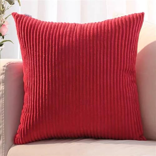 Kissenbezug Kordsamt 2er Set, Gestreift Kissenbezug Verzieren Kissen, Kissenbezug Sofakissen Bezug Zierkissen Couchkissen Kissenhülle für Sofa, Schlafzimmer, Wohnzimmer, Balkon(Red,50 x 50 cm (2pcs)) Kissenbezug Kordsamt 2er Set, Gestreift Kissenbezug Verzieren Kissen, Kissenbezug Sofakissen Bezug Zierkissen Couchkissen Kissenhülle für Sofa, Schlafzimmer, Wohnzimmer, Balkon(Red,50 x 50 cm (2pcs)) von ZDSDZSD