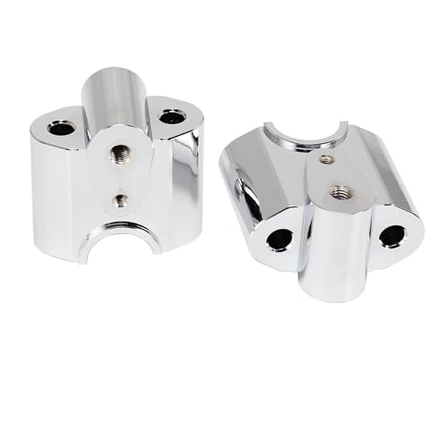 ZDSMYXGS Lenkerklemme Ersatz Motorrad Lenker Riser Anheben Mount Klemme Für B&MW R18 2020 2021 2022 Montage Klemme Adapter Befestigung Halterung Lifter Bar Riser(Silber) von ZDSMYXGS